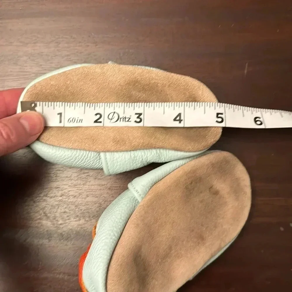 Koshine leather fox slip on shoes size OS